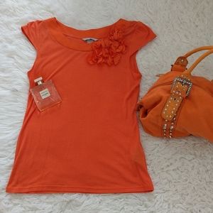 H&M orange flower top